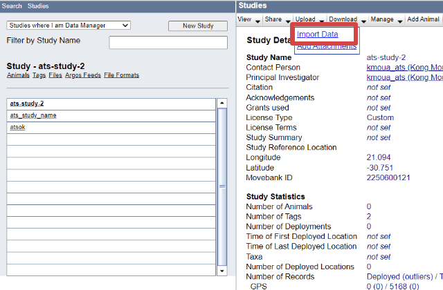 Import data image
