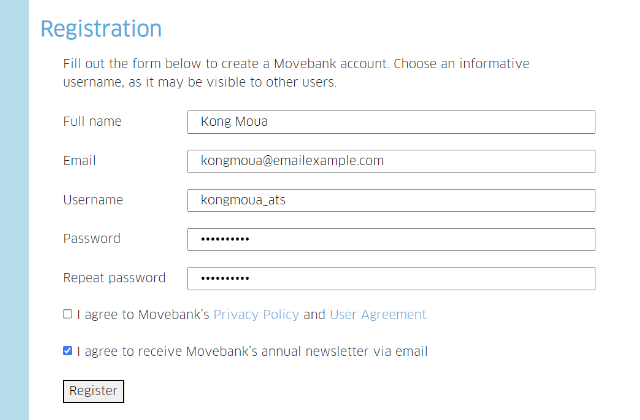 Movebank Register Screen Image